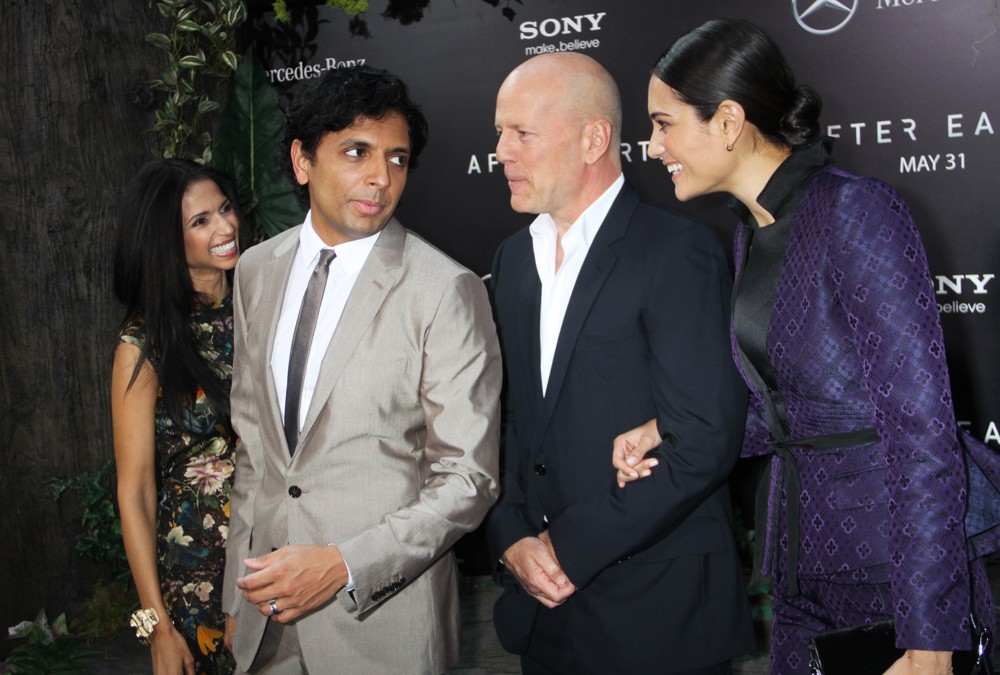 Bhavna Vaswani;M. Night Shyamalan;Bruce Willis;Emma Heming;<br>New York Premiere of After Earth
