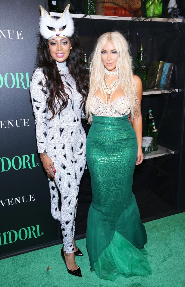 La La Vazquez;Kim Kardashian;<br>La La Vazquez and Kim Kardashian Attend The Midori Halloween Party