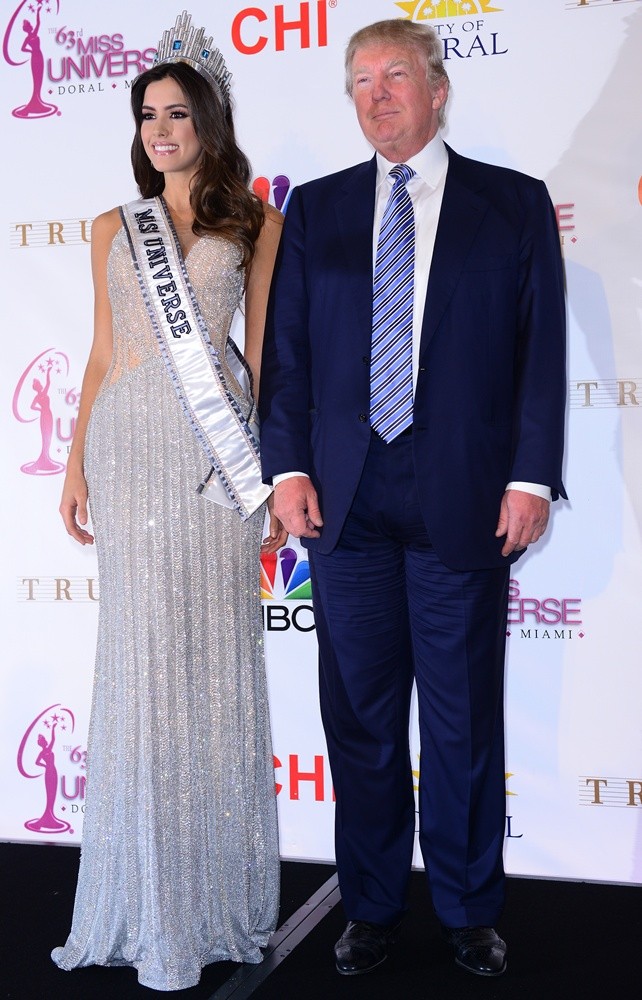 Paulina Vega;Donald Trump;<br>The 63rd Annual Miss Universe Pageant - Press Conference