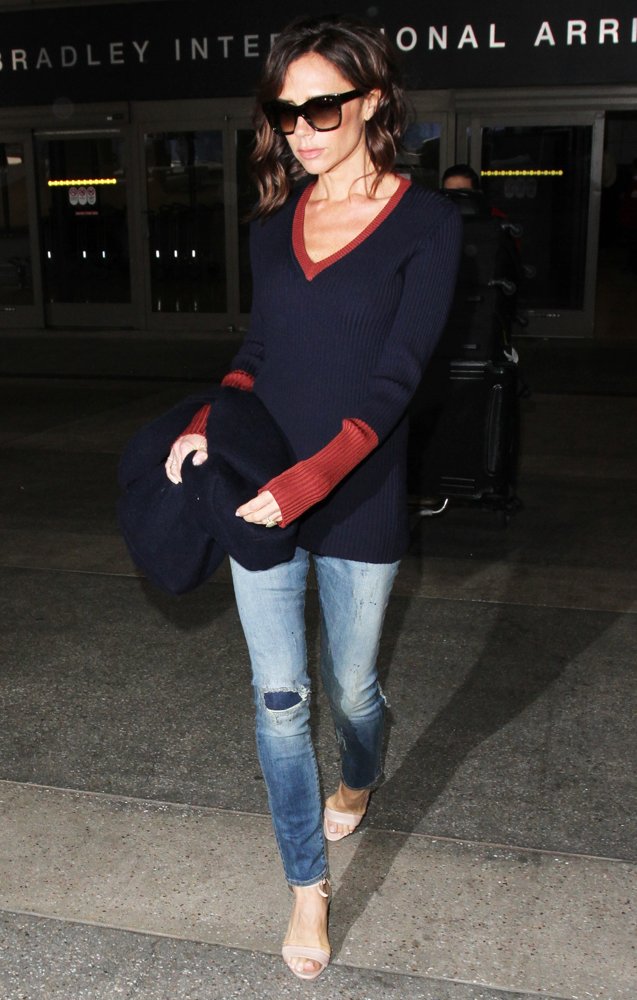 Victoria Adams;<br>Victoria Beckham at Los Angeles International Airport