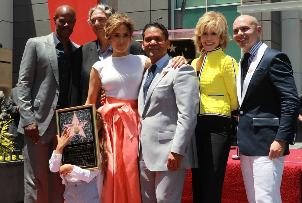 Keenen Ivory Wayans;Gregory Nava;Jennifer Lopez;Benny Medina;Jane Fonda;Pitbull;<br>Jennifer Lopez Is Honoured with The 2,500th Star on The Hollywood Walk of Fame