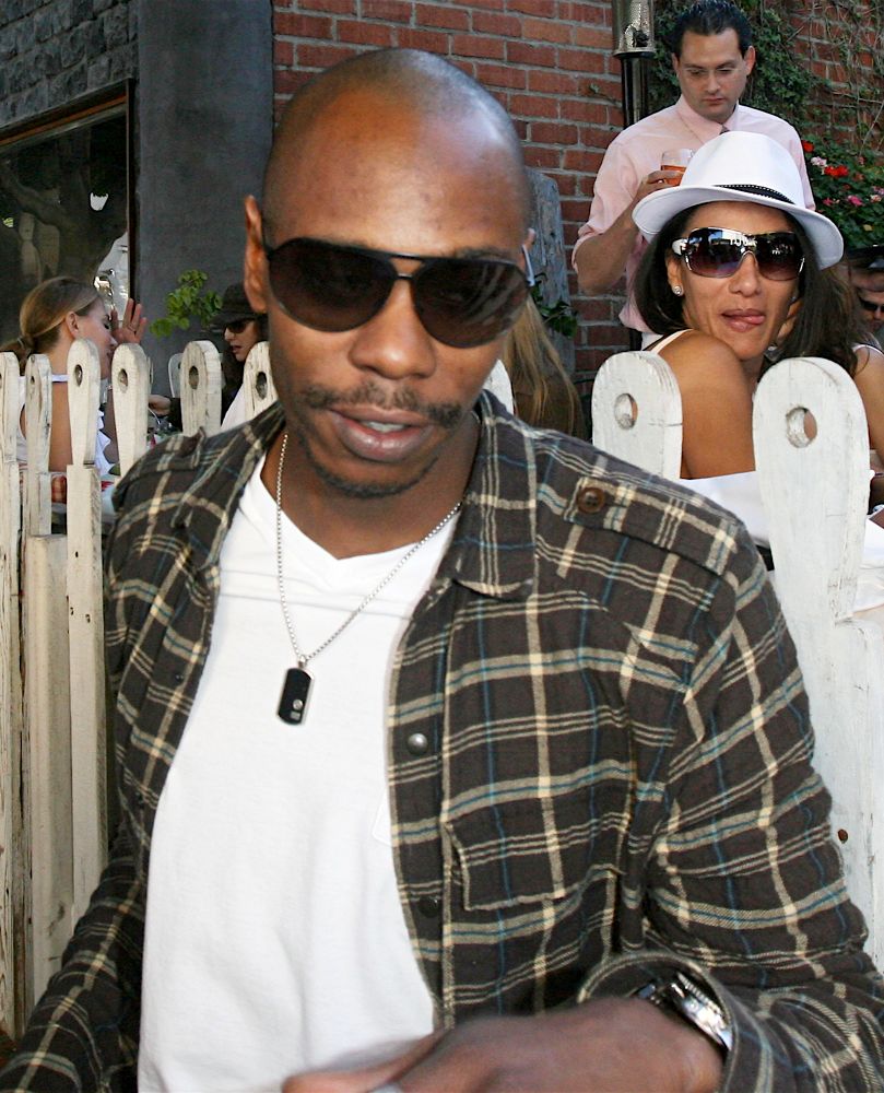Dave Chappelle;<br>Dave Chappelle Having A Cigarette Break Whilst Having Lunch at The Ivy Restaurant