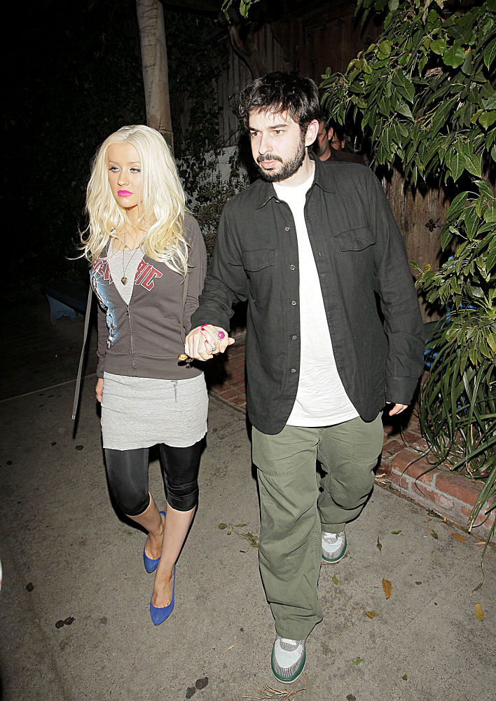 Christina Aguilera;Jordan Bratman;<br>Christina Aguilera and Jordan Bratman Leaving The Little Door Restaurant in West Hollywood