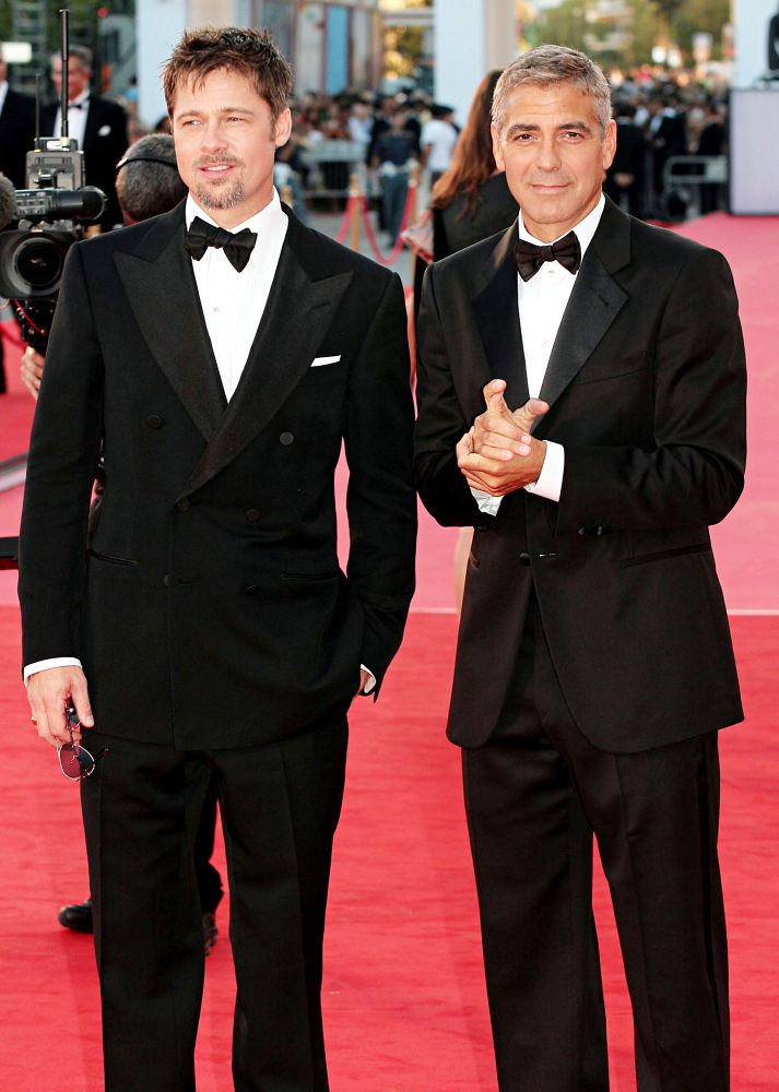 Brad Pitt;George Clooney;<br>65th Venice Film Festival - Day 1 - Opening Ceremony and 'Burn After Reading' Premiere - Arrivals