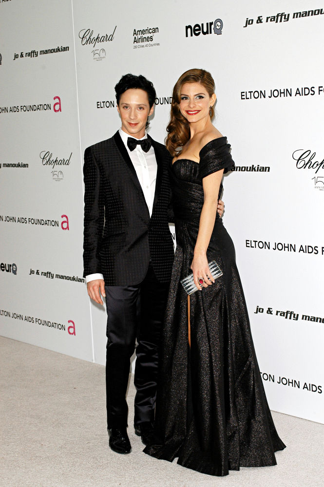 Johnny Weir;Maria Menounos;<br>18th Annual Elton John AIDS Foundation Academy Awards (Oscars) Viewing Party - Arrivals