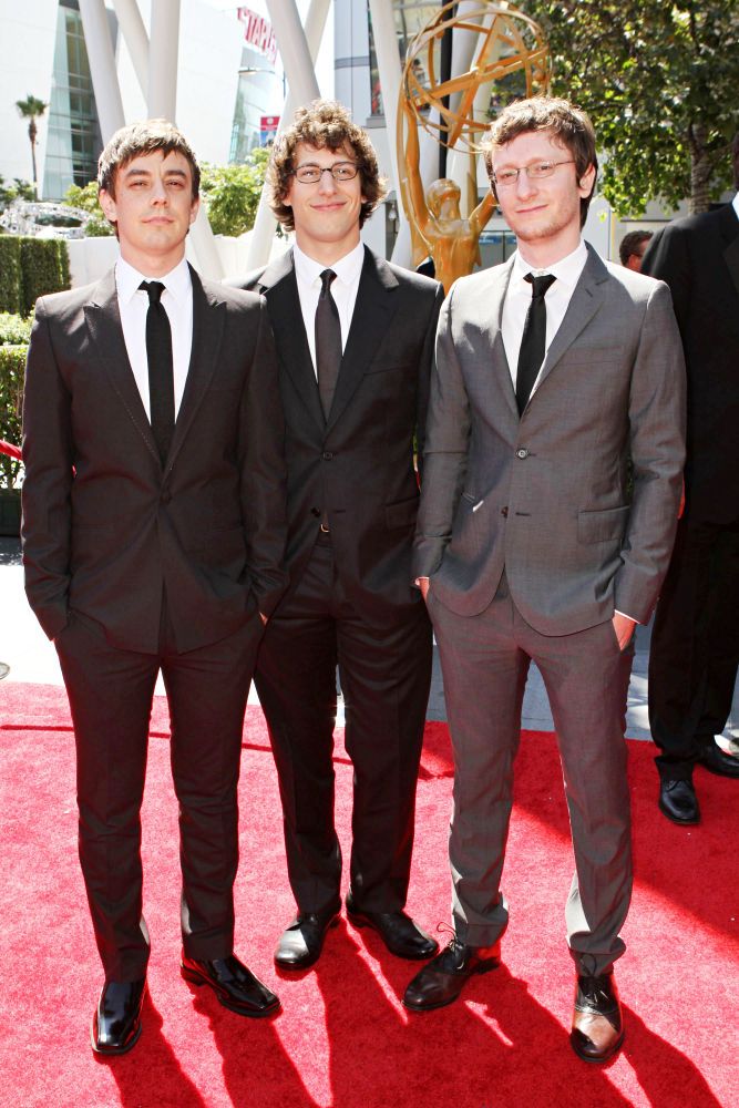 Jorma Taccone;Andy Samberg;Akiva Schaffer;<br>2010 Creative Arts Emmy Awards - Arrivals