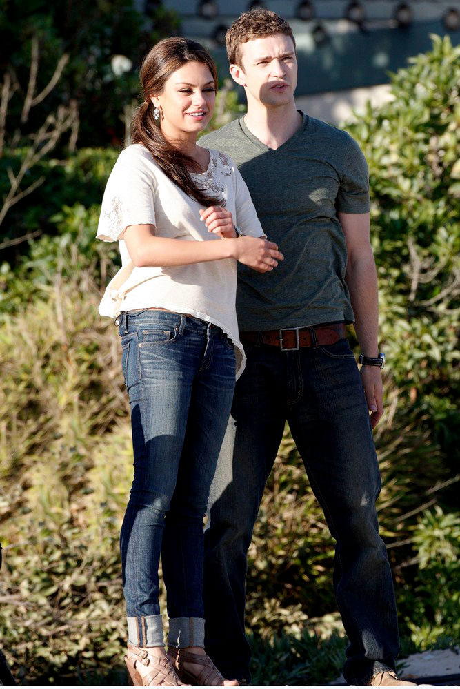 Mila Kunis;Justin Timberlake;<br>Filming A Scene from New Movie 