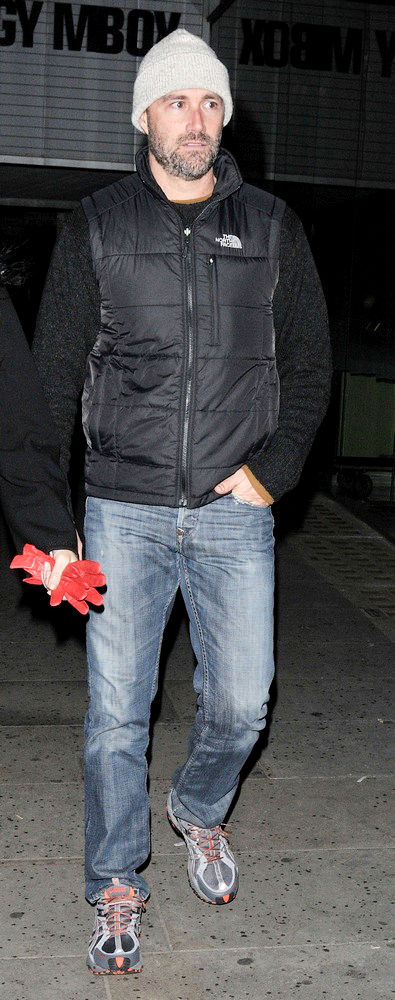Matthew Fox<br>Matthew Fox Wrapped Up for The Cold in A Quilted Waistcoat Jacket