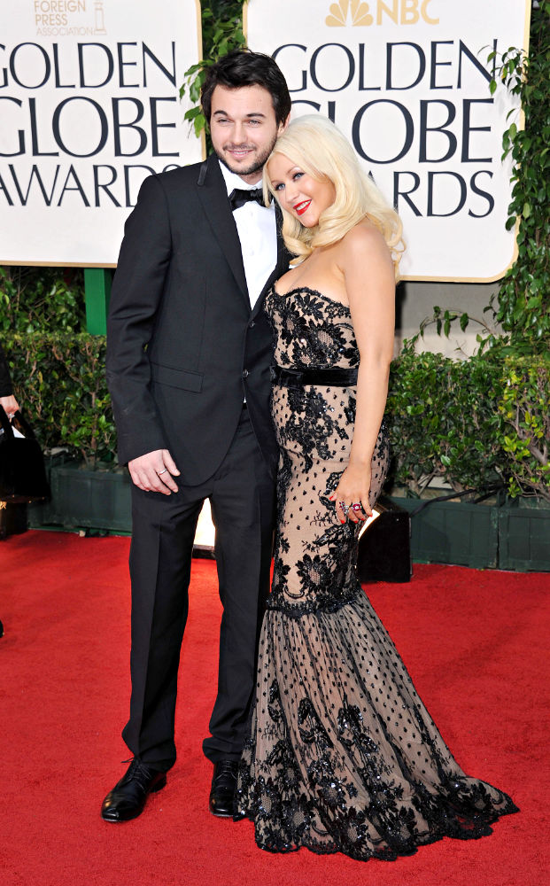 Matt Rutler;Christina Aguilera;<br>68th Annual Golden Globe Awards - Arrivals