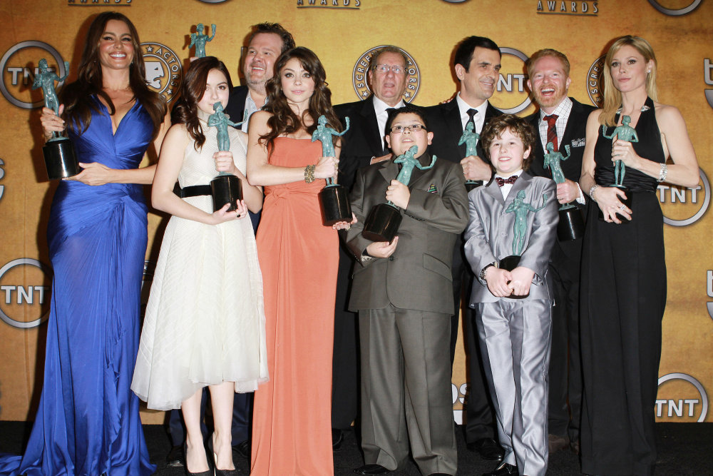 Sofia Vergara;Ariel Winter;Eric Stonestreet;Sarah Hyland;Rico Rodriguez;Ed O'Neill;Ty Burrell;Nolan Gould;Jesse Tyler Ferguson;Julie Bowen;<br>The 17th Annual Screen Actors Guild Awards (SAG Awards 2011) - Press Room