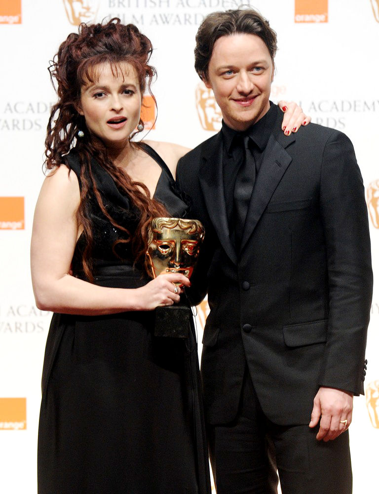 Helena Bonham Carter;James McAvoy;<br>2011 Orange British Academy Film Awards (BAFTAs) - Press Room