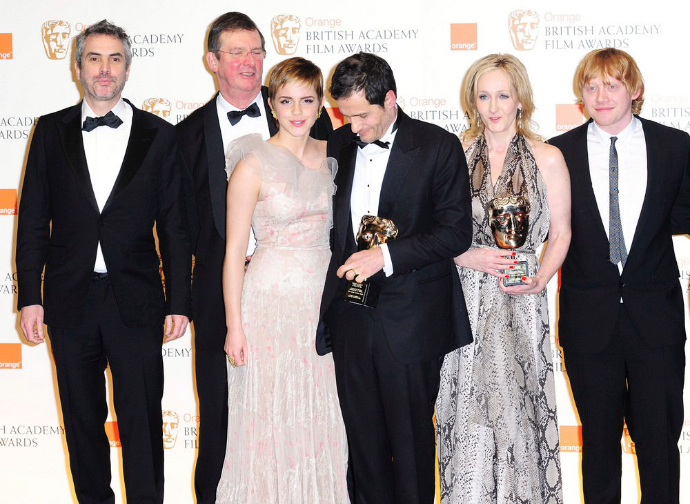 David Heyman;Emma Watson;J.K. Rowling;Rupert Grint;<br>2011 Orange British Academy Film Awards (BAFTAs) - Press Room