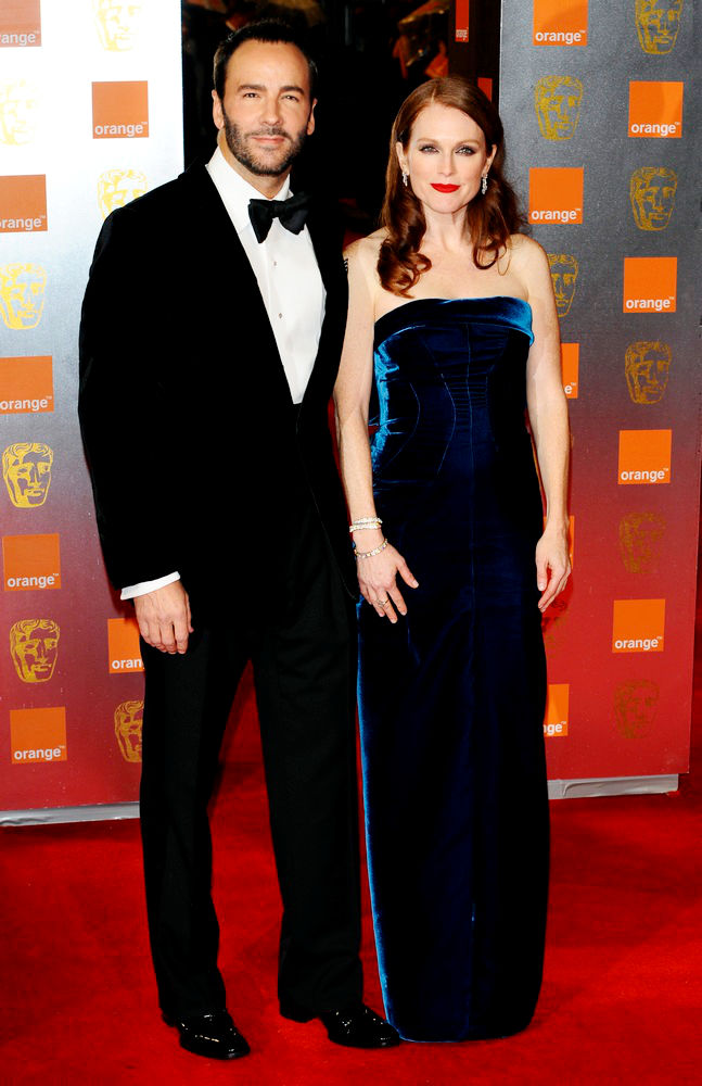 Tom Ford;Julianne Moore;<br>2011 Orange British Academy Film Awards (BAFTAs) - Arrivals