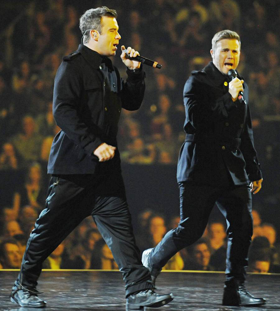 Robbie Williams;Gary Barlow;<br>The BRIT Awards 2011 - Inside