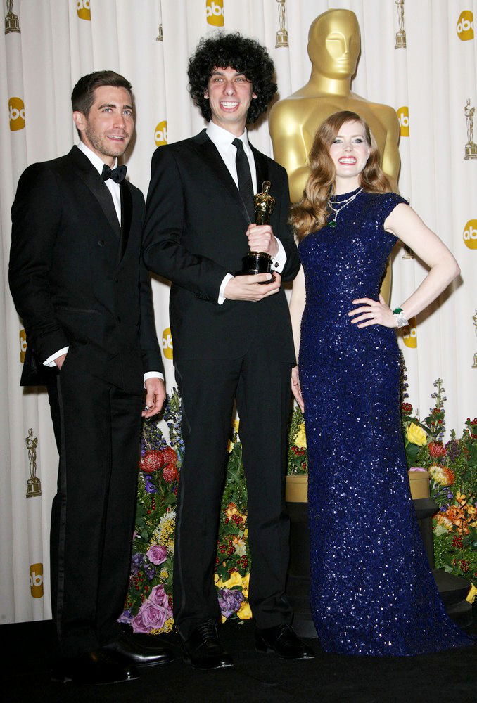 Jake Gyllenhaal;Luke Matheny;Amy Adams;<br>83rd Annual Academy Awards (Oscars) - Press Room