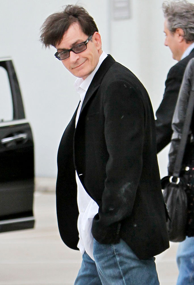 Charlie Sheen;<br>Charlie Sheen Leaving The Live Nation Office After His Interview