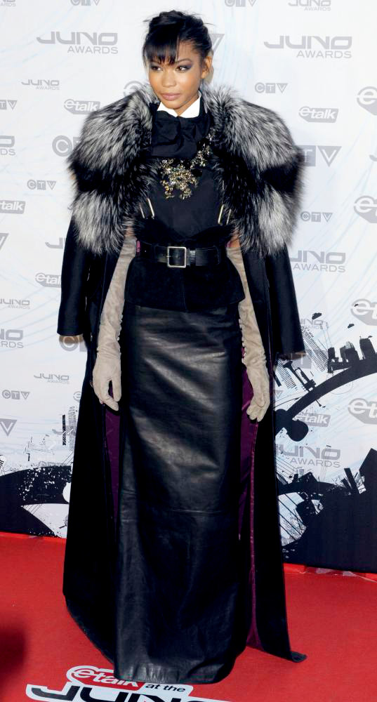 Chanel Iman;<br>2011 JUNO Awards - Arrivals