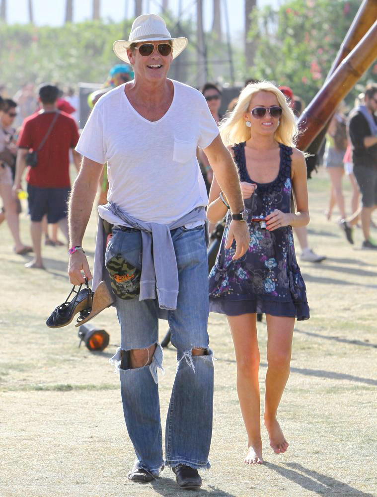 David Hasselhoff;Hayley Roberts;<br>Celebrities at The 2011 Coachella Valley Music and Arts Festival - Day 2