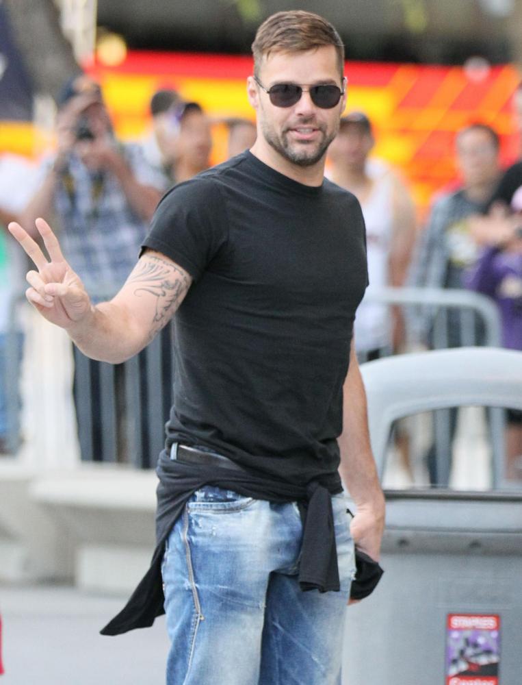 Ricky Martin;<br>Celebrities Arrive at The Staples Center for Game 1 of The NBA Western Conference Semi-Finals