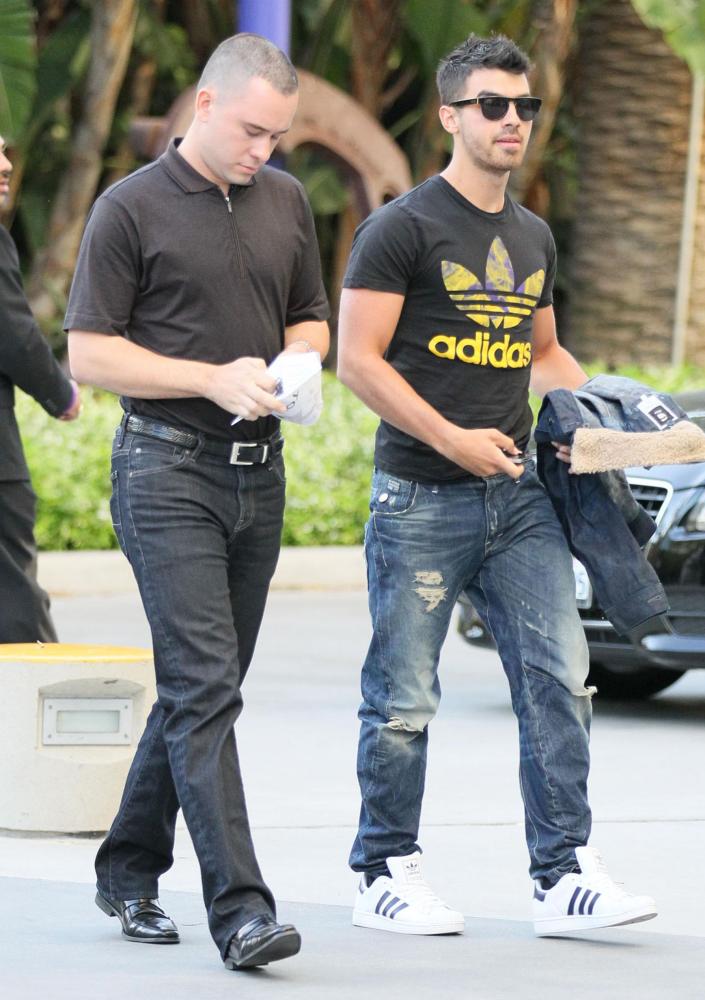 Joe Jonas;Jonas Brothers;<br>Celebrities Arrive at The Staples Center for Game 1 of The NBA Western Conference Semi-Finals