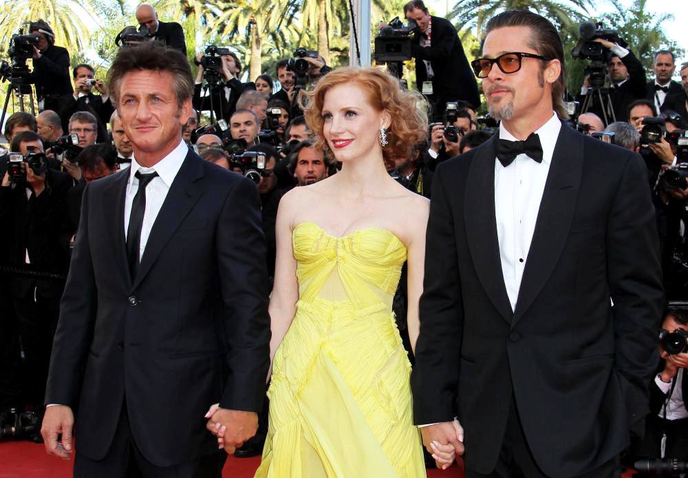 Sean Penn;Jessica Chastain;Brad Pitt;<br>2011 Cannes International Film Festival - Day 6 - The Tree of Life - Premiere