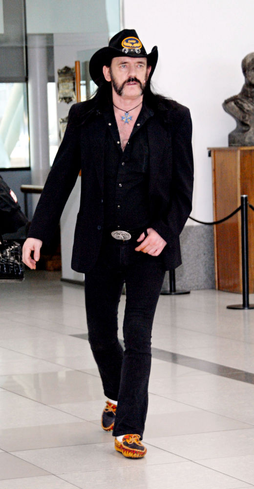Lemmy;Motorhead;<br>Lemmy of Motorhead arrives at he airport to check in his luggage, before boarding a flight to Brazil