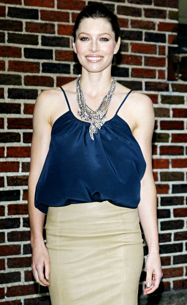 Jessica Biel;<br>Jessica Biel outside Ed Sullivan Theatre for the 'Late Show With David Letterman'