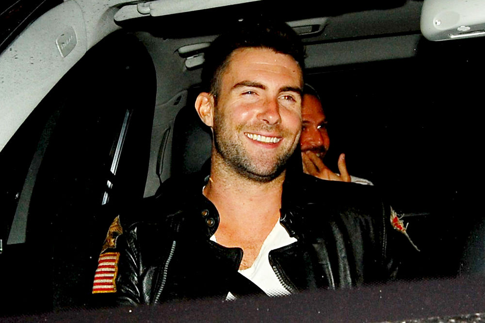 Adam Levine;Maroon 5;<br>Adam Levine from Maroon 5 leaving Katsuya restaurant with a friend