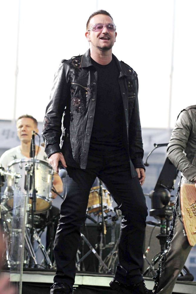 Bono;<br>U2 play the first of three sold out shows in their home town of Dublin