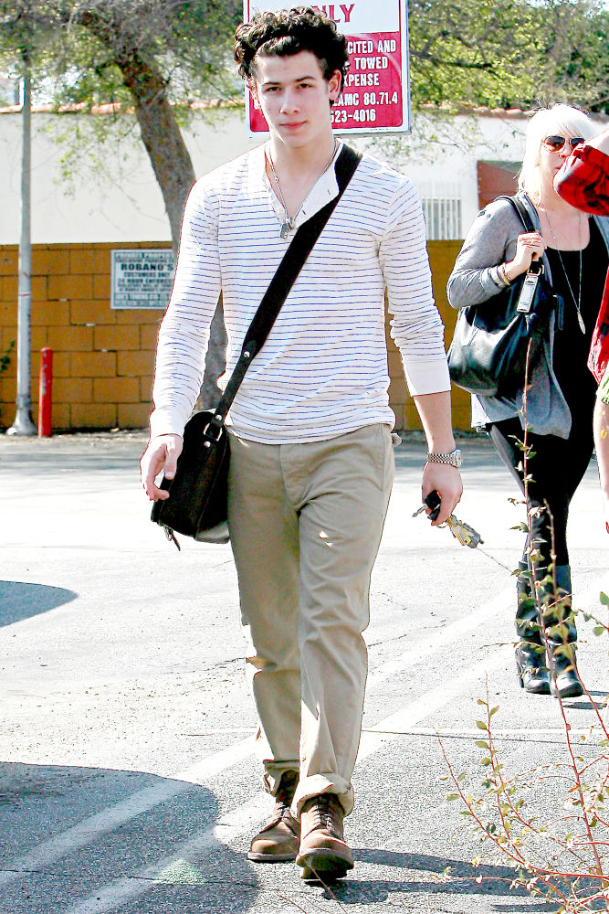 Nick Jonas;Jonas Brothers;<br>Nick Jonas leaving Paty's restaurant in Toluca Lake after having lunch