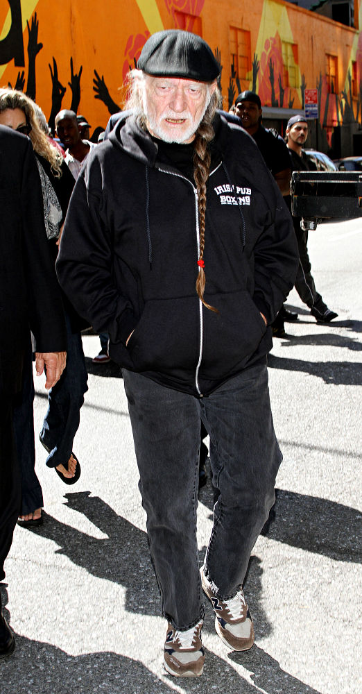 Willie Nelson;<br>Willie Nelson outside the Ed Sullivan Theater for the 'Late Show With David Letterman'