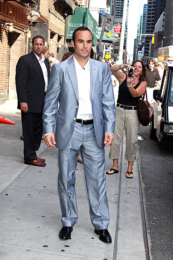 Landon Donovan;<br>Landon Donovan Outside The Ed Sullivan Theatre for The 'Late Show With David Letterman'