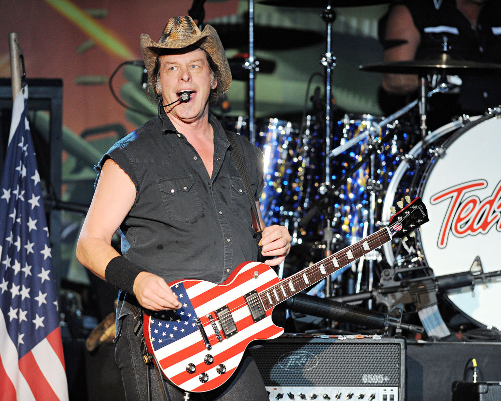 Ted Nugent;<br>Ted Nugent performs during his 'Trample the Weak and Hurdle the Dead' tour