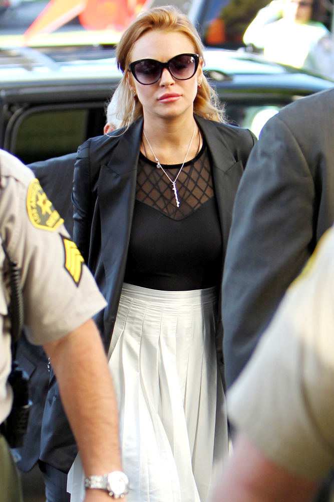 Lindsay Lohan;<br>Lindsay Lohan Arriving at Beverly Hills Courthouse After Failing A Mandatory Drug Test