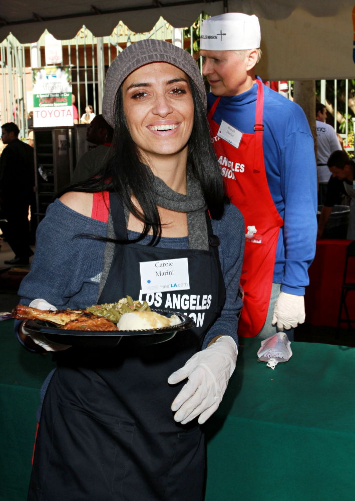 Carole Marini;<br>Celebrities Volunteer on Christmas Eve to Serve The Homeless