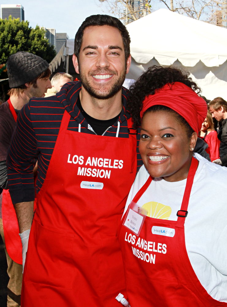Zachary Levi;Yvette Nicole Brown;<br>Celebrities Volunteer on Christmas Eve to Serve The Homeless