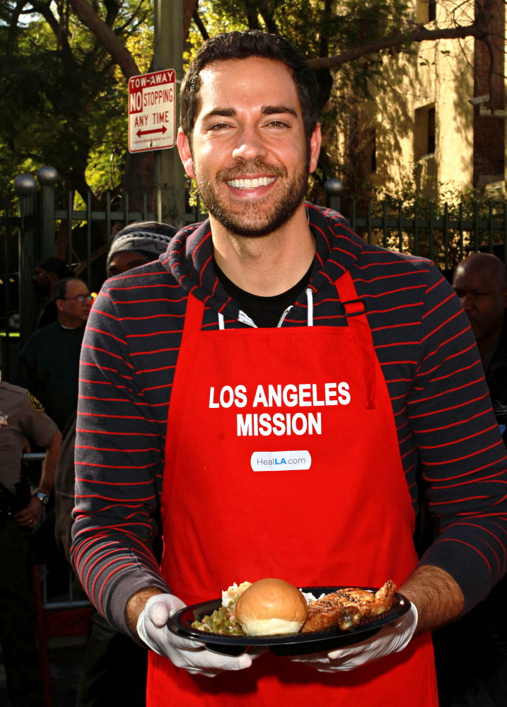 Zachary Levi;<br>Celebrities Volunteer on Christmas Eve to Serve The Homeless