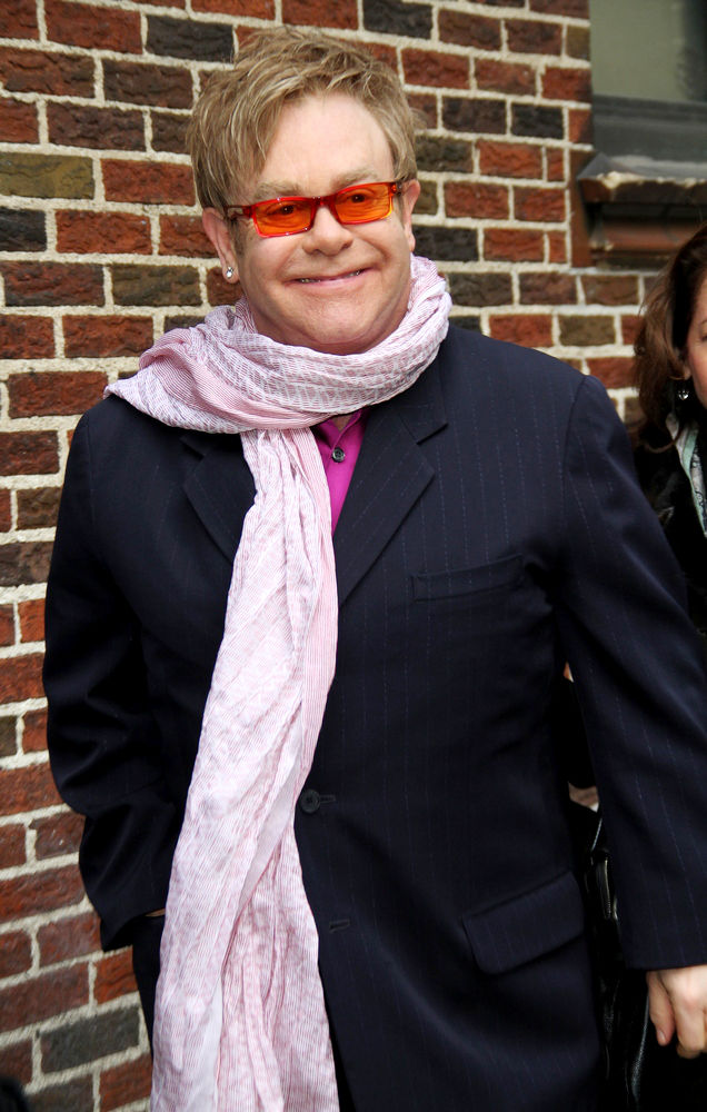 Elton John;<br>'The Late Show with David Letterman' at The Ed Sullivan Theater - Arrivals