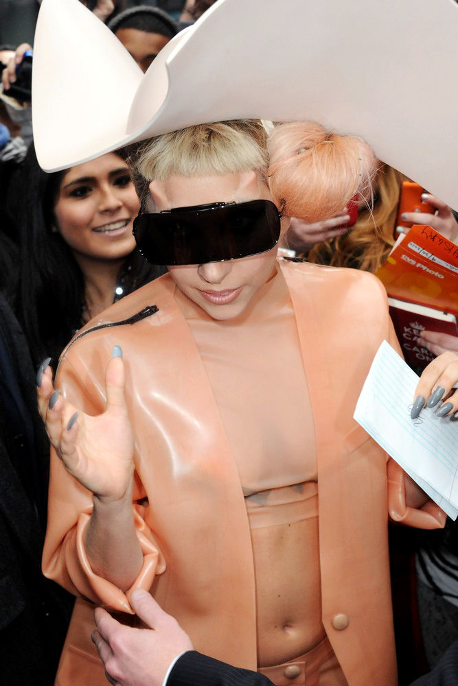 Lady GaGa;<br>Lady GaGa Leaving The 'Good Morning America' Studios Surrounded by Fans and Photographers