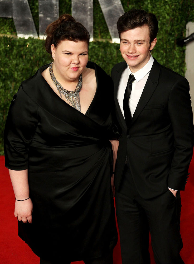 Ashley Fink;Chris Colfer;<br>2011 Vanity Fair Oscar Party - Arrivals