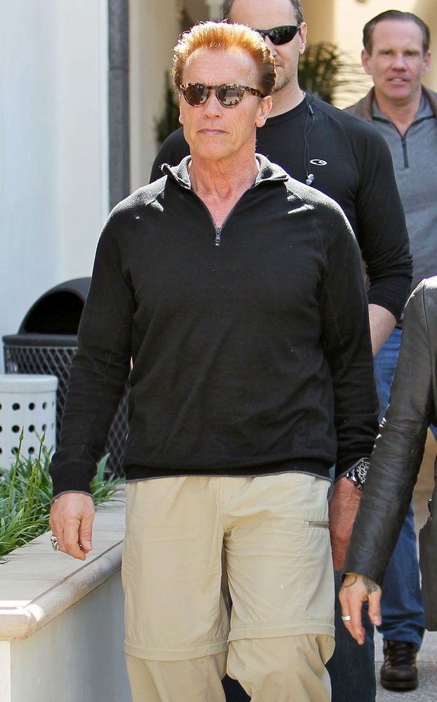 Arnold Schwarzenegger;<br>Arnold Schwarzenegger Leaving Caffe Roma in Beverly Hills After Having Lunch