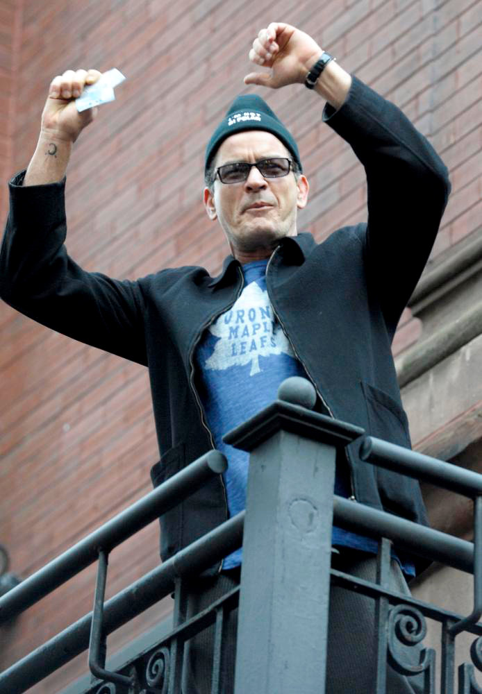 Charlie Sheen;<br>Charlie Sheen Addresses His Supporters at Massey Hall After The BiPolar Awareness Walk
