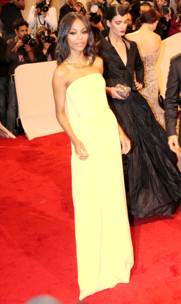 Zoe Saldana;<br>Alexander McQueen: Savage Beauty Costume Institute Gala