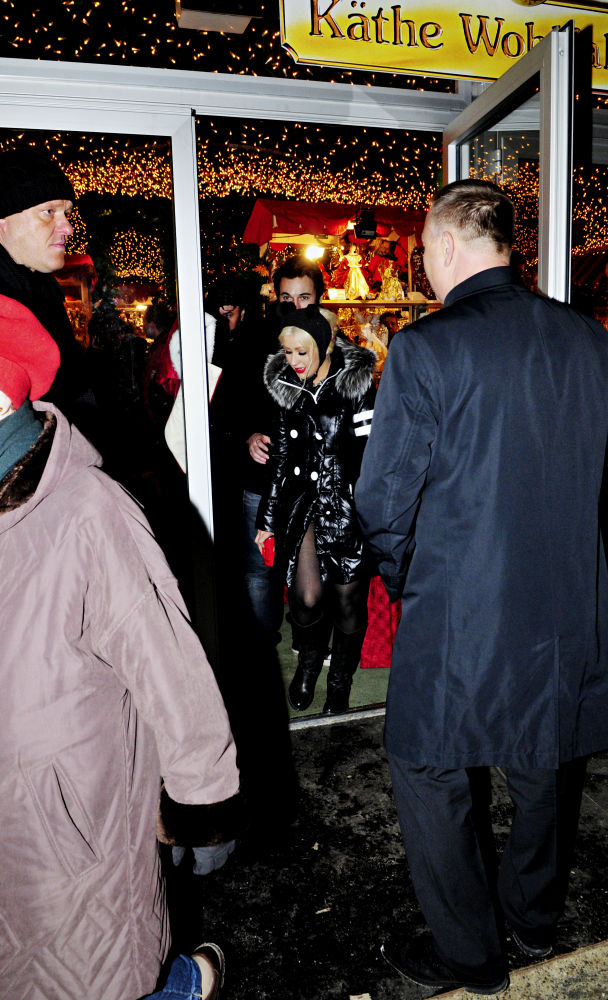 Christina Aguilera;Matt Rutler;<br>Christina Aguilera and Matt Rutler At The Christmas Market On Gendarmenmarkt square