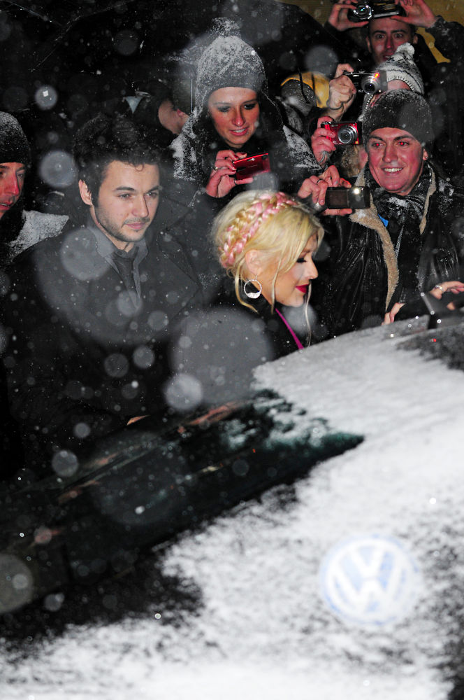 Christina Aguilera;Matt Rutler;<br>Christina Aguilera and Matt Rutler At The Christmas Market On Gendarmenmarkt square