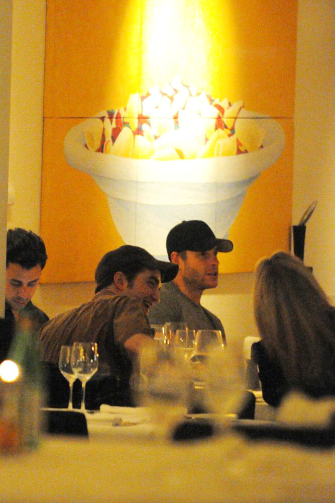 Robert Pattinson;<br>Robert Pattinson Having Dinner at Bocca di Bacco Restaurant on Friedrichstrasse Street