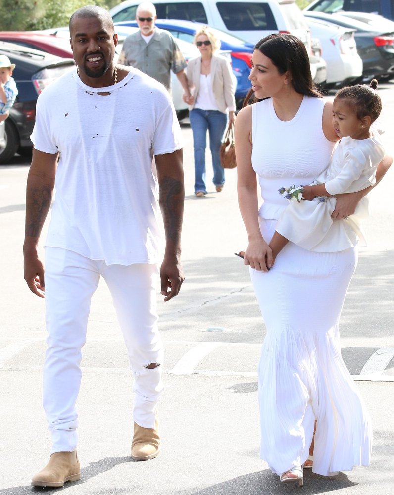 Kanye West;Kim Kardashian;North West;<br>The Extended Kardashian-Jenner Family Attend Church on Easter Sunday