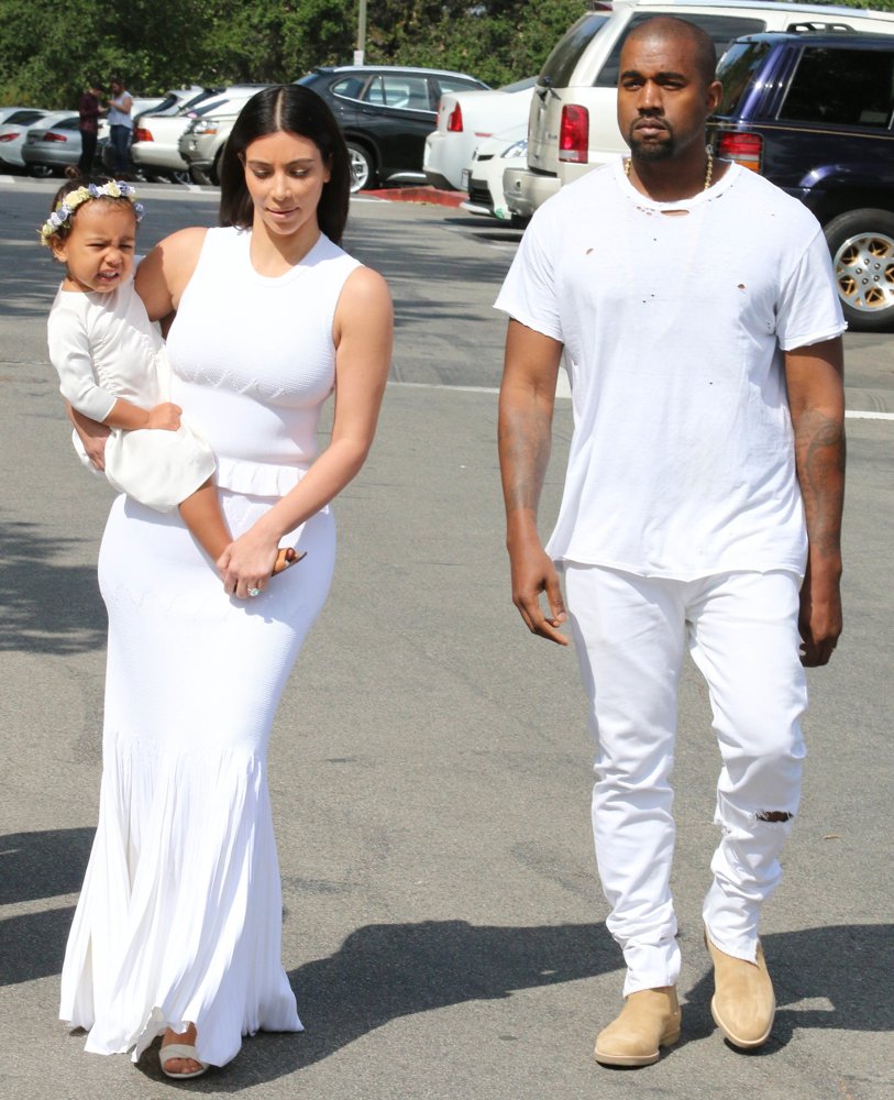 North West;Kim Kardashian;Kanye West;<br>The Extended Kardashian-Jenner Family Attend Church on Easter Sunday
