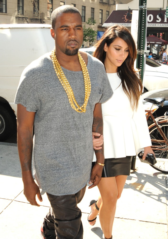 Kanye West;Kim Kardashian;<br>Kim Kardashian and Kanye West Are Seen Leaving Soho to Go to A Movie Theater