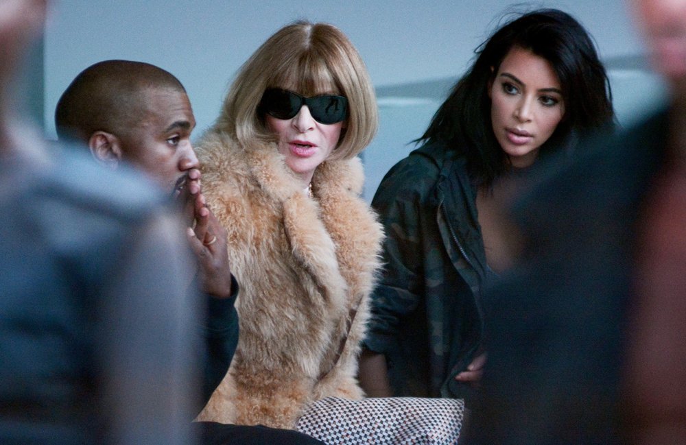 Kanye West;Anna Wintour;Kim Kardashian;<br>Mercedes Benz Fashion Week 2015 - Kanye West and Adidas Originals - Inside